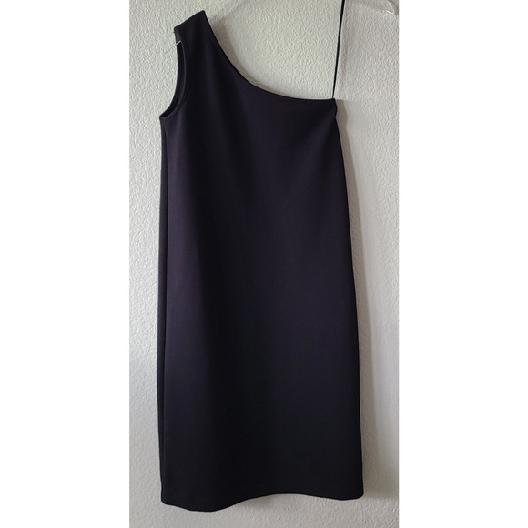 COS One Shoulder Dress SZ XS Cotton Blend Knee Length Modern Timeless Minimalist - Picture 2 of 12